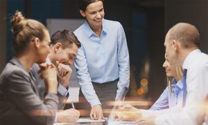 Group discussion delegating tasks